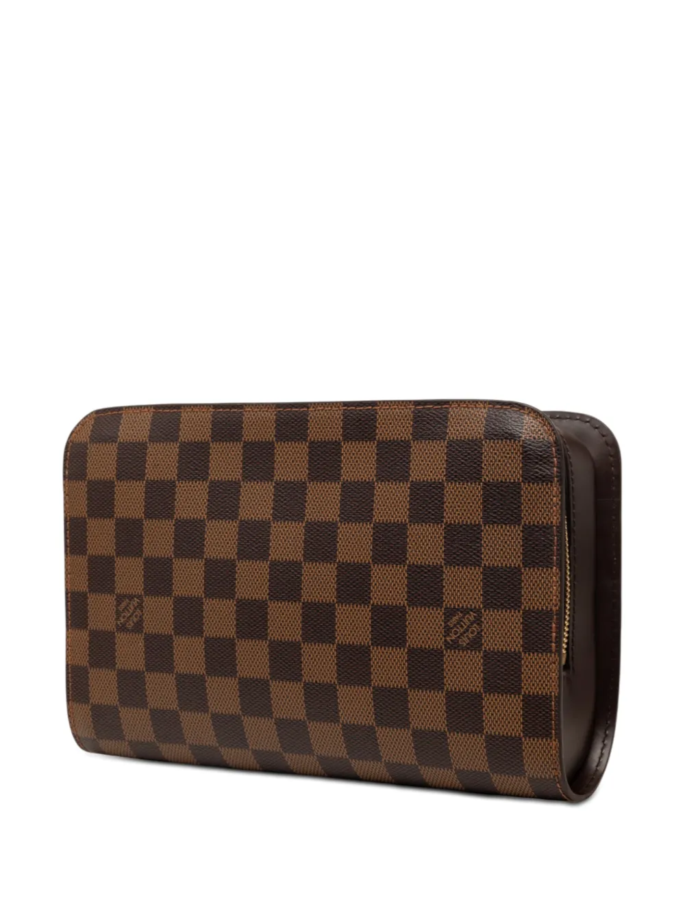Louis Vuitton Pre-owned 2010 Damier Ebene Saint Louis Pochette Clutch Bag in Brown, view 3