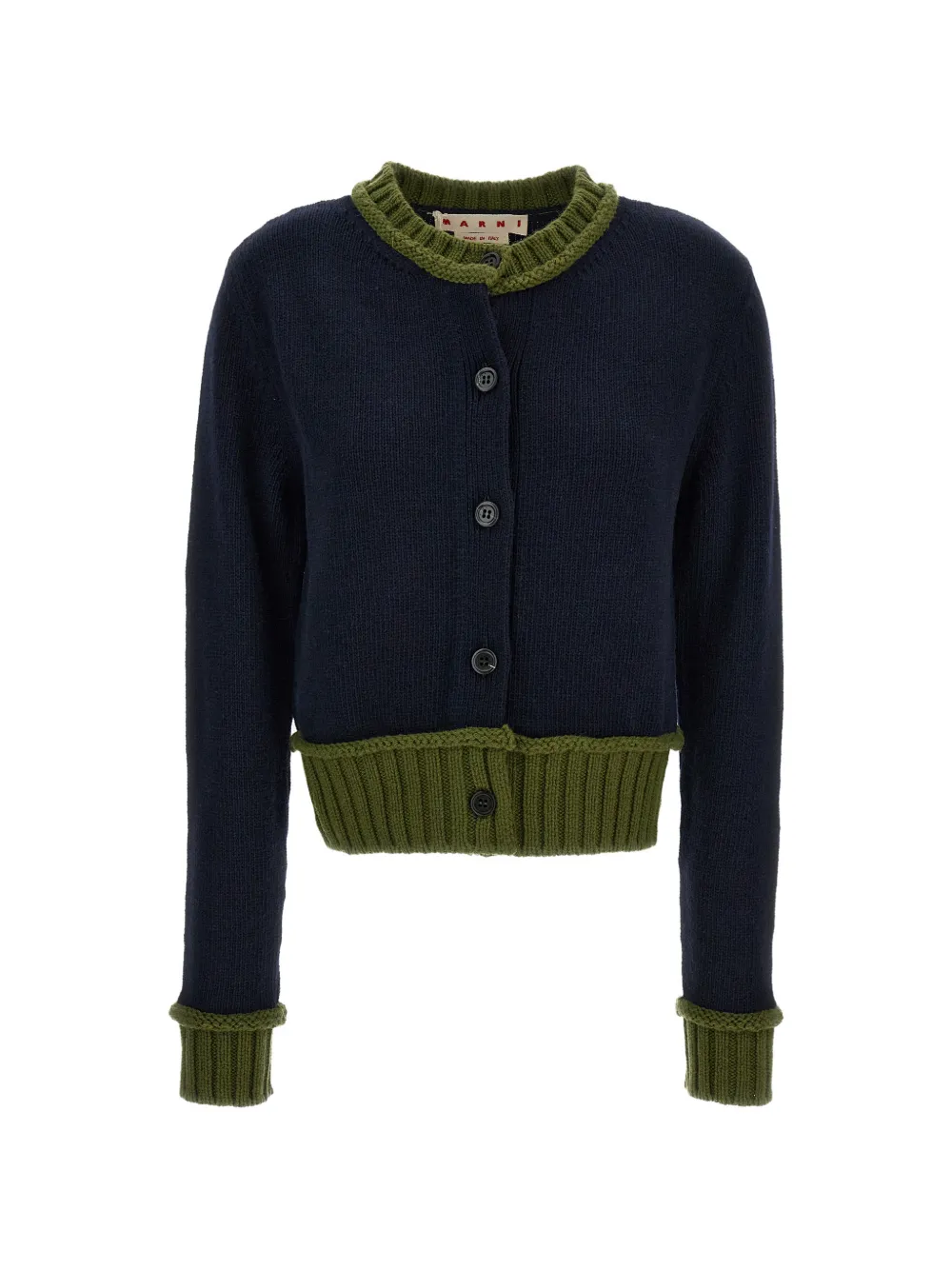 Marni color-block cropped cardigan - Blau