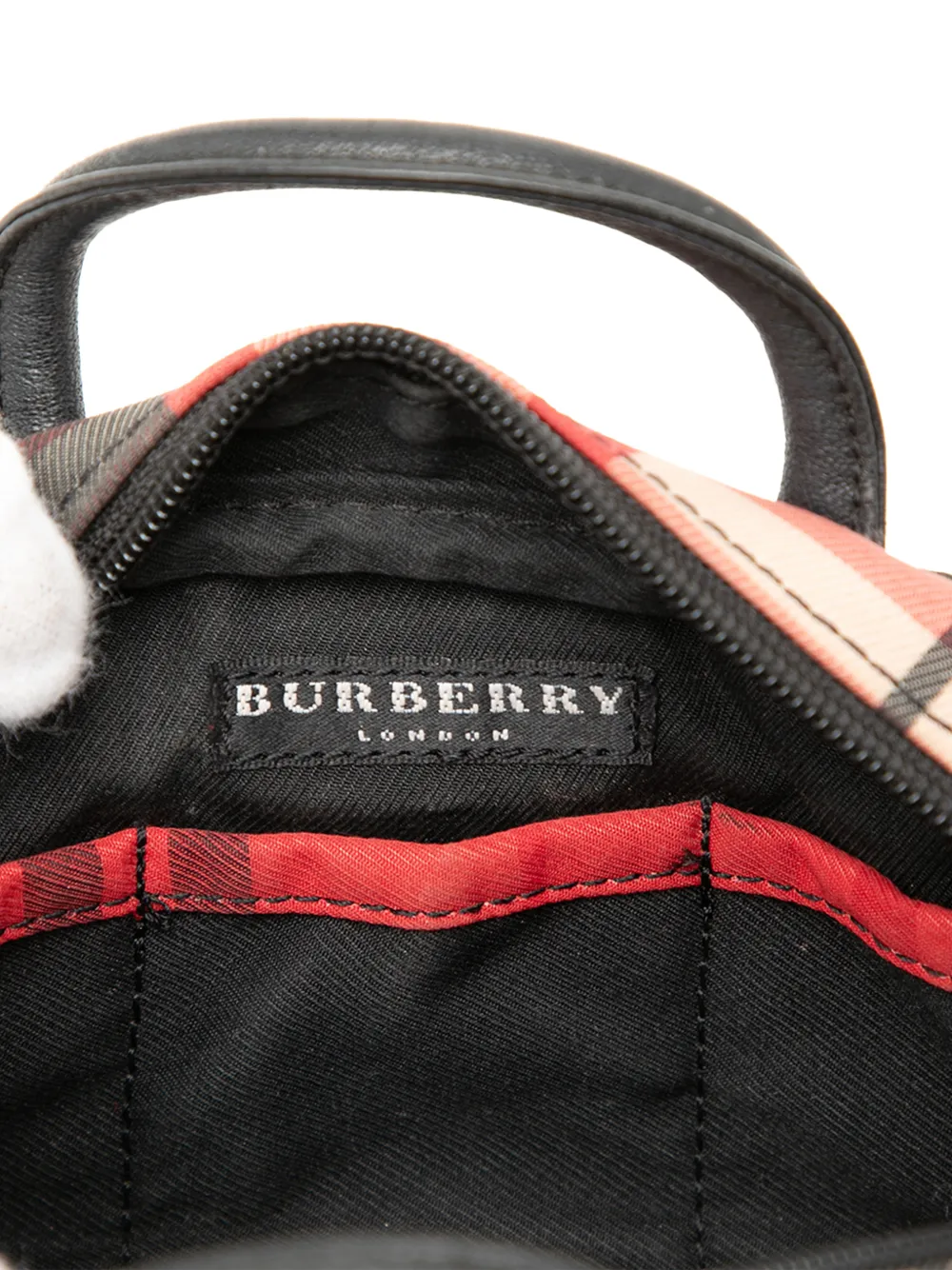 BURBERRY Pre-owned 2000-2017 Mini Exploded Check Canvas Handbag In Red