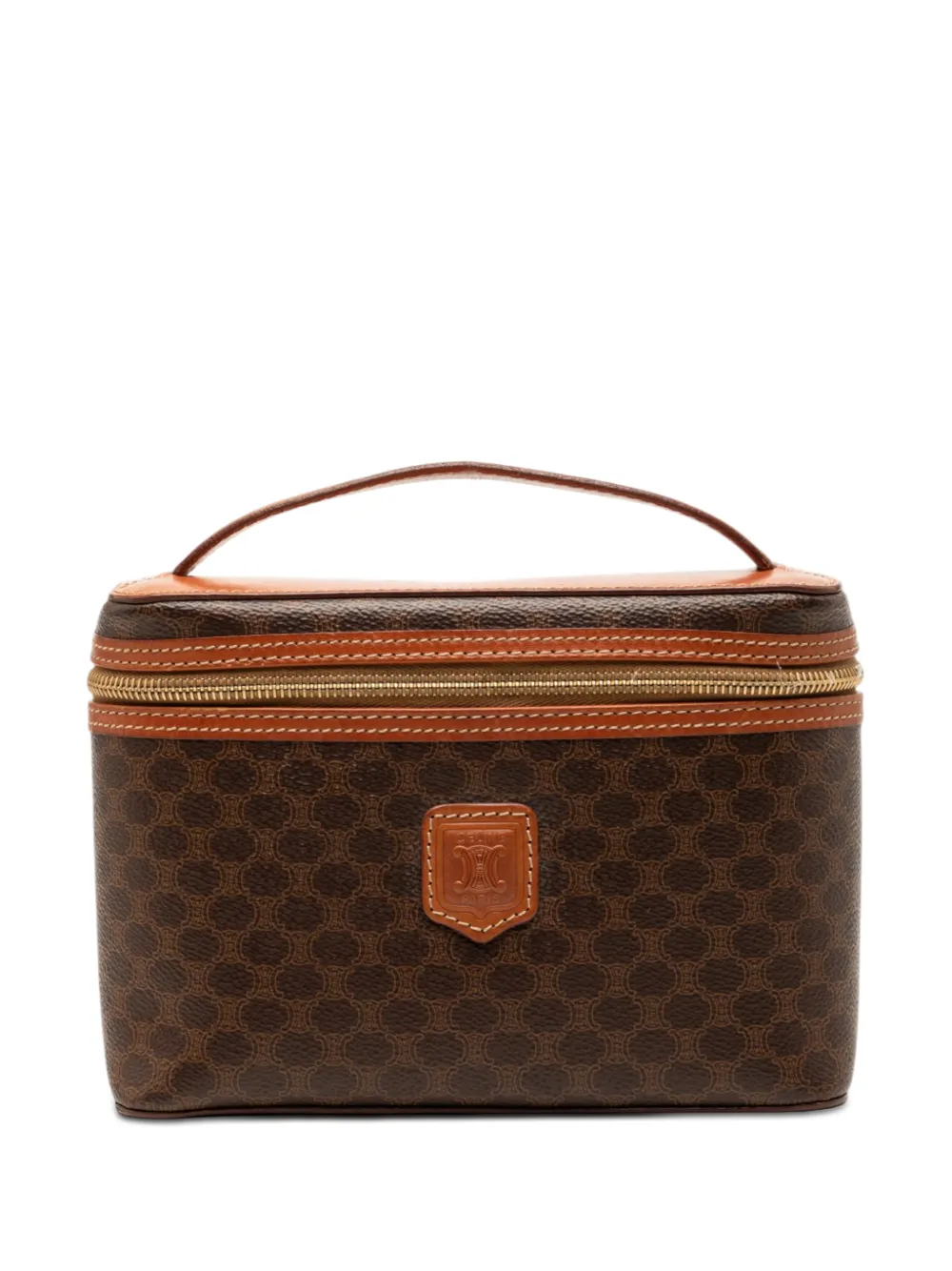 Celine Pre-Owned 1995 Macadam Coated Canvas Vanity Bag satchel - Marrone