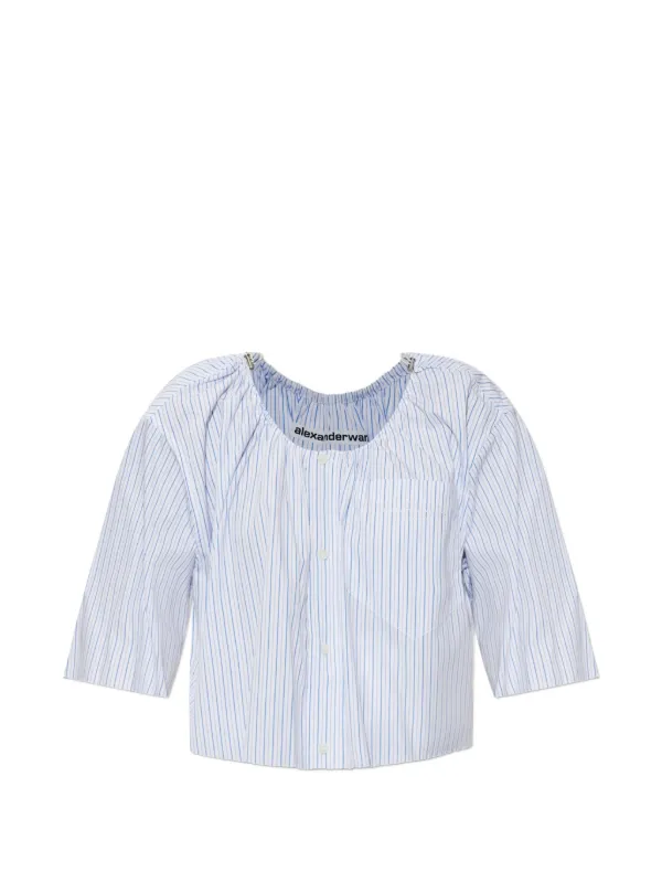 Alexander Wang ストライプ クロップド シャツ | ホワイト | FARFETCH JP