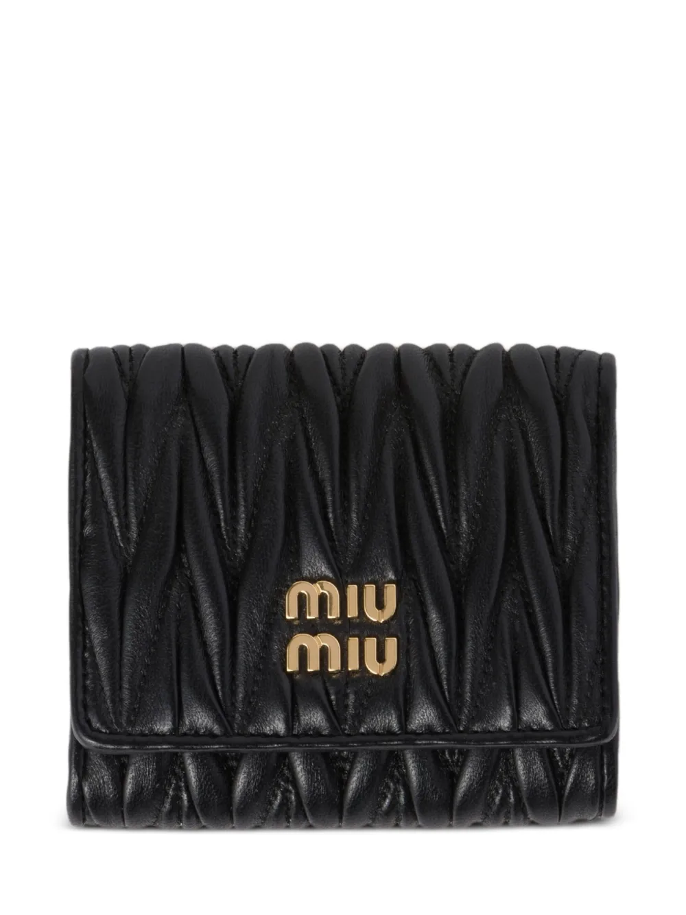 Miu Miu small matelassé nappa-leather wallet - Nero