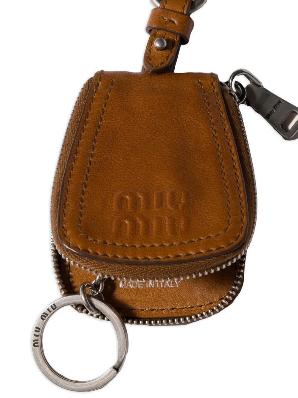 Miu Leren sleutelhanger bedel Bruin