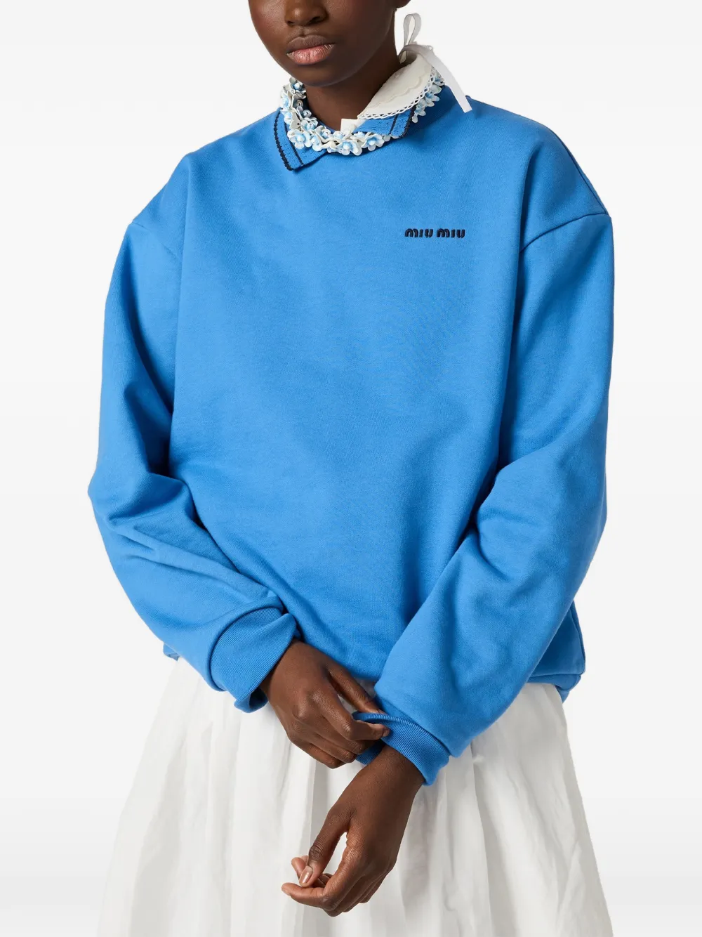 Miu Fleece sweater Blauw
