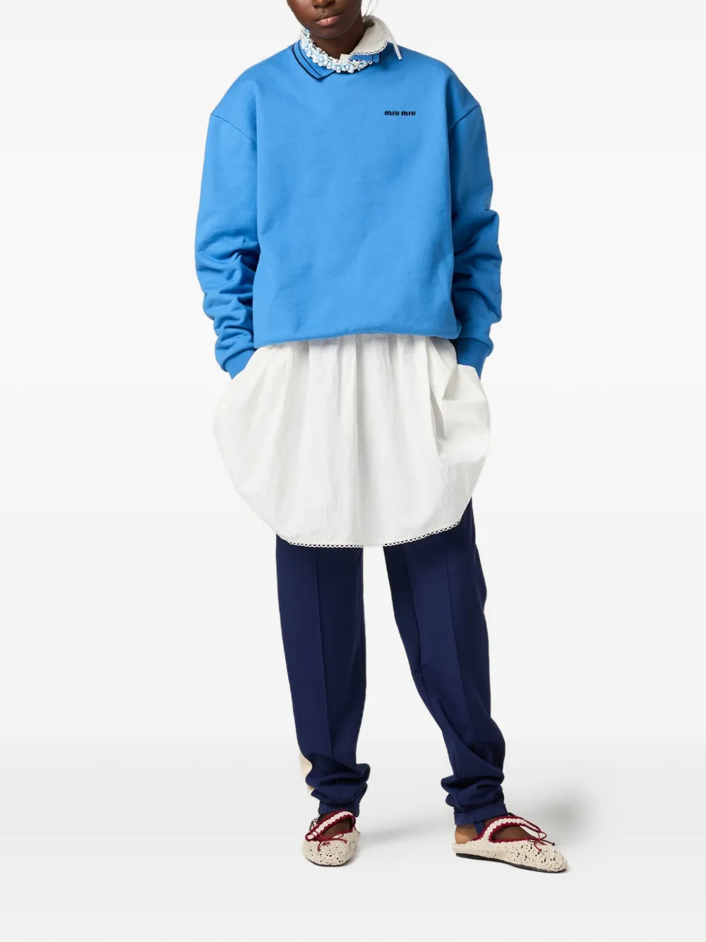 Miu Fleece sweater Blauw