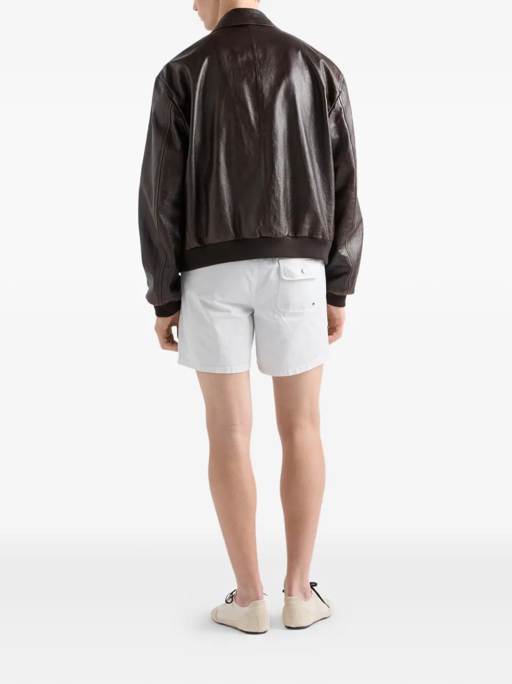 Prada Bomberjack van nappa leer Bruin