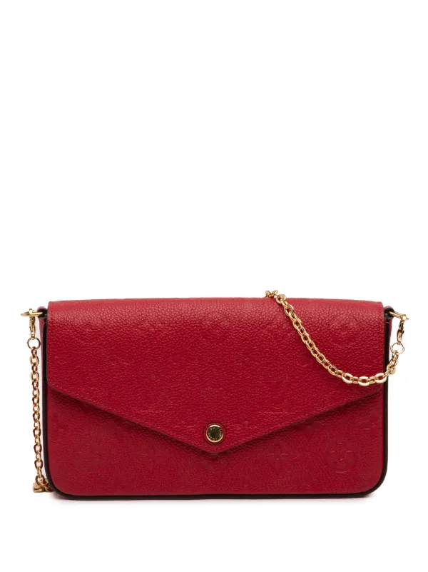 Louis Vuitton Pre-owned 2021-2026 Monogram Empreinte Pochette Felicie Crossbody Bag in Red