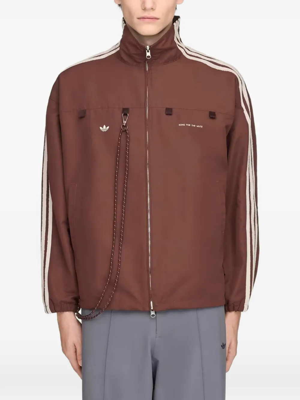 adidas x Song for The Mute 007 geruit jack met zijstreep Bruin