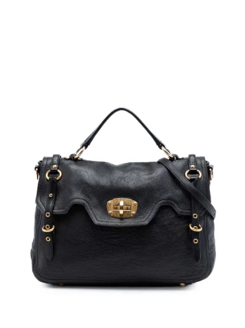 Miu Miu Pre-Owned 2010-2026 세르보 디어스킨 버클 이스트 웨스트 사첼 백