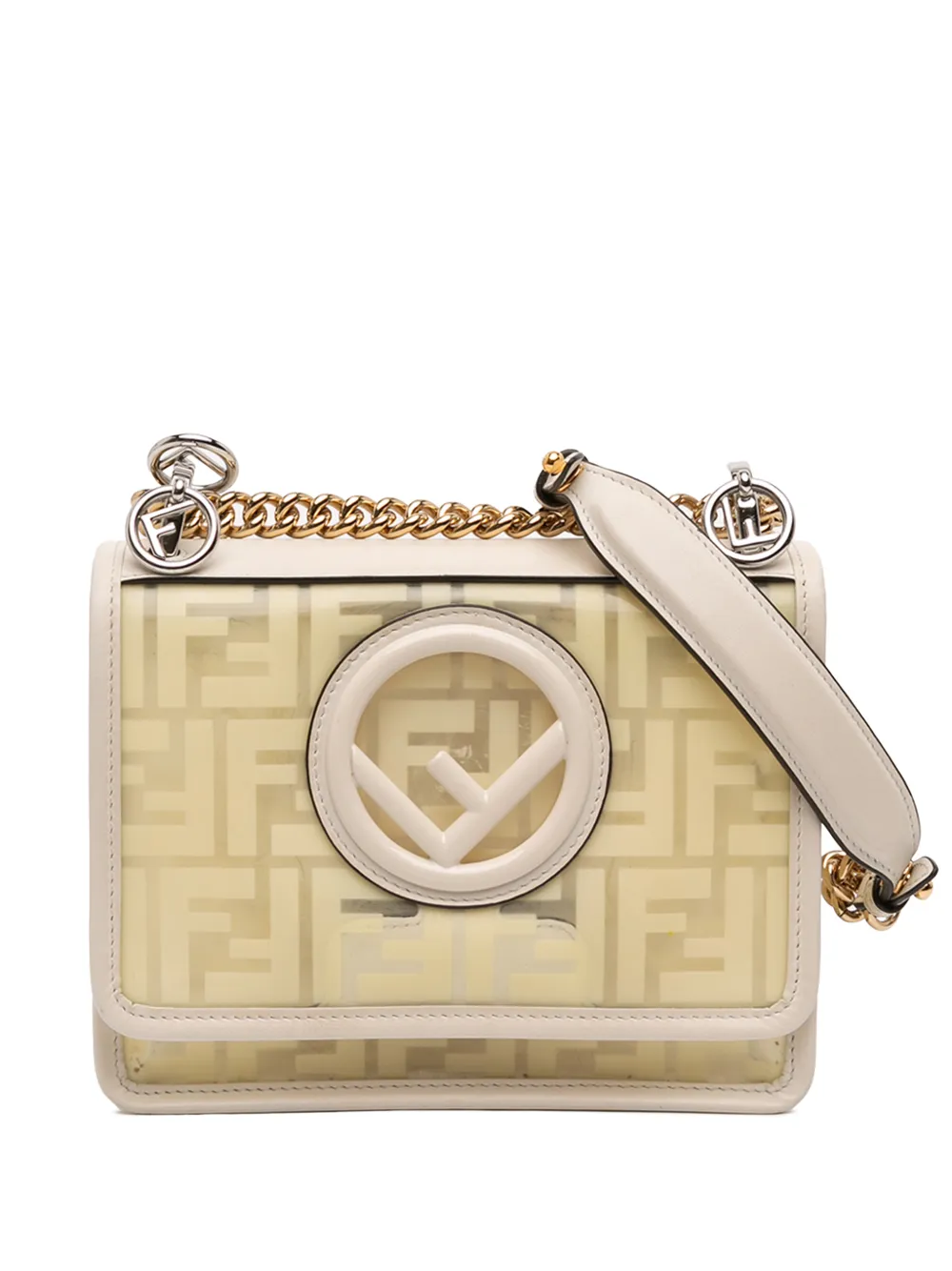 Fendi Pre-Owned 2000-2010 Small Zucca PVC Kan I F crossbody bag - Bianco