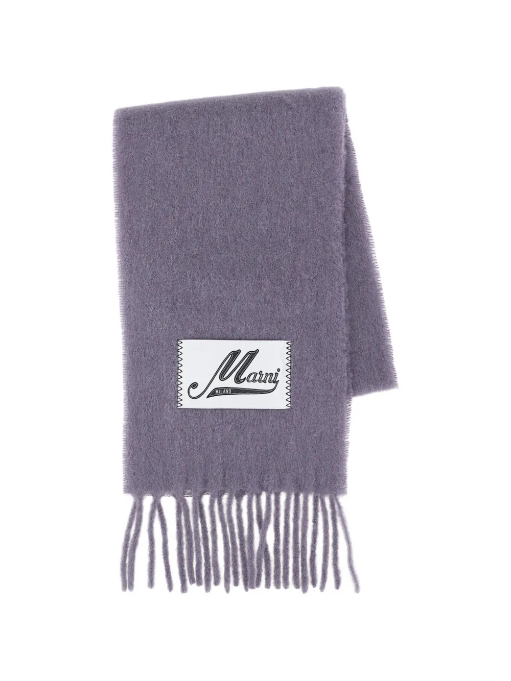 Marni brushed fringed scarf - Blu