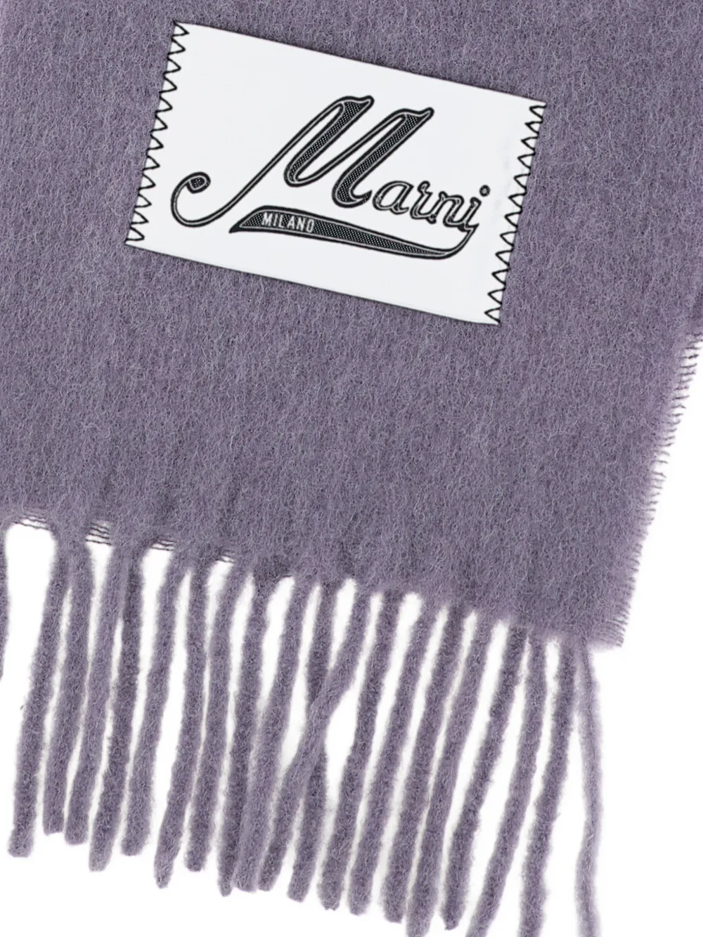 Marni Geborstelde sjaal met franje Blauw