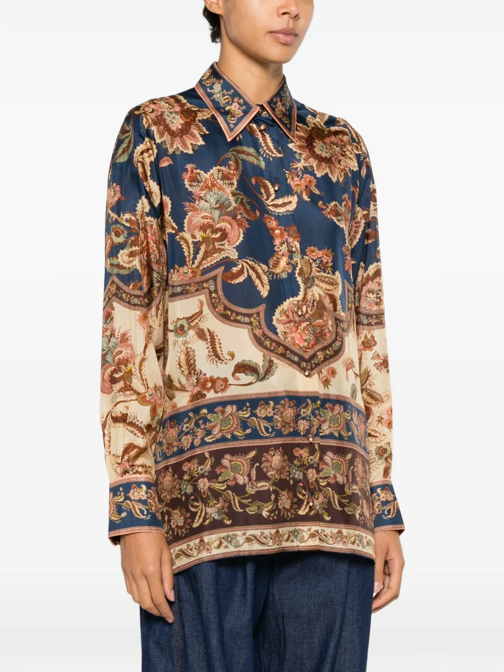 ZIMMERMANN Aster broek met bloemenprint Bruin