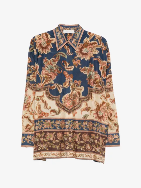ZIMMERMANN Aster floral-print silk shirt