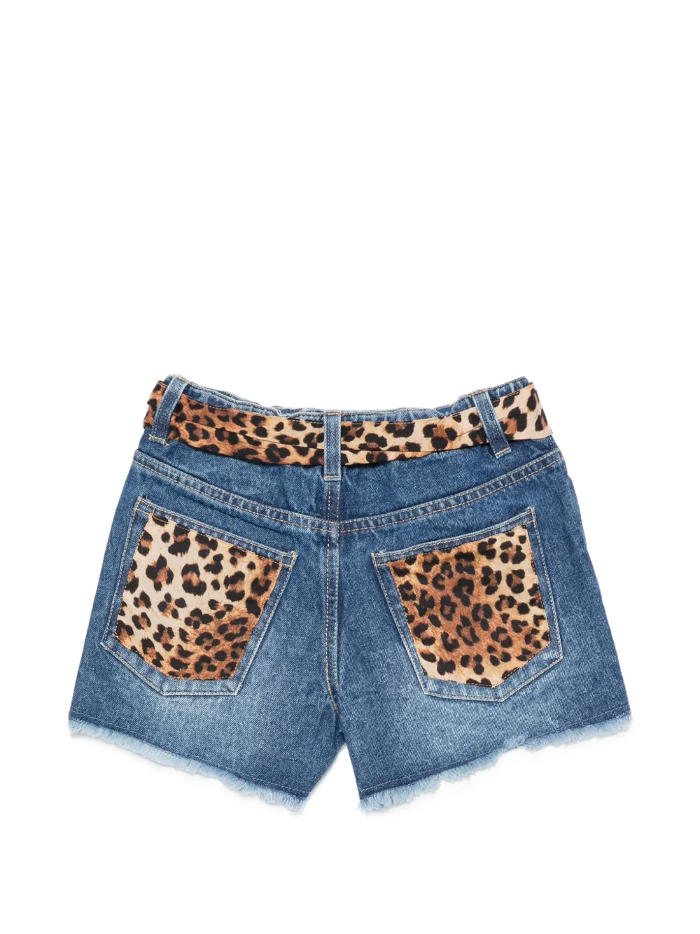 MC2 Saint Barth Kids Kiko shorts met franje afwerking Blauw