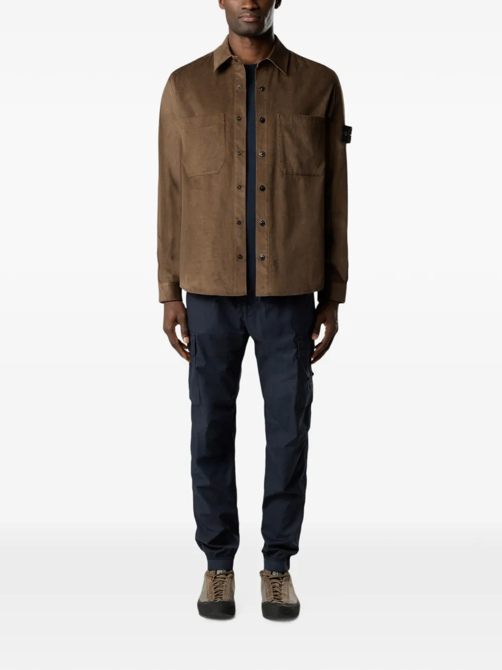 Stone Island T-shirt met Compass-logopatch Blauw