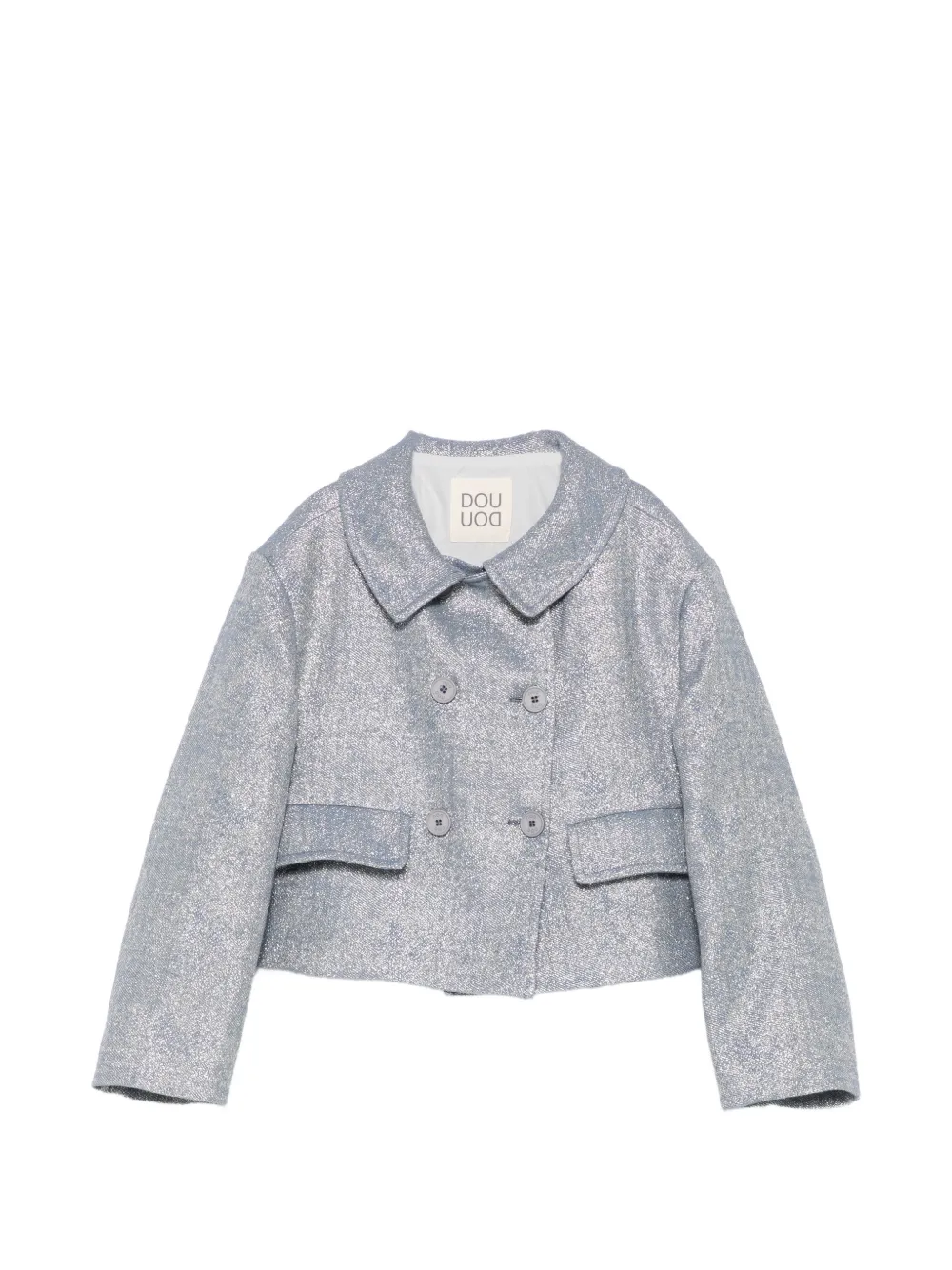 Douuod Kids double-breasted metallic-effect jacket - Blu