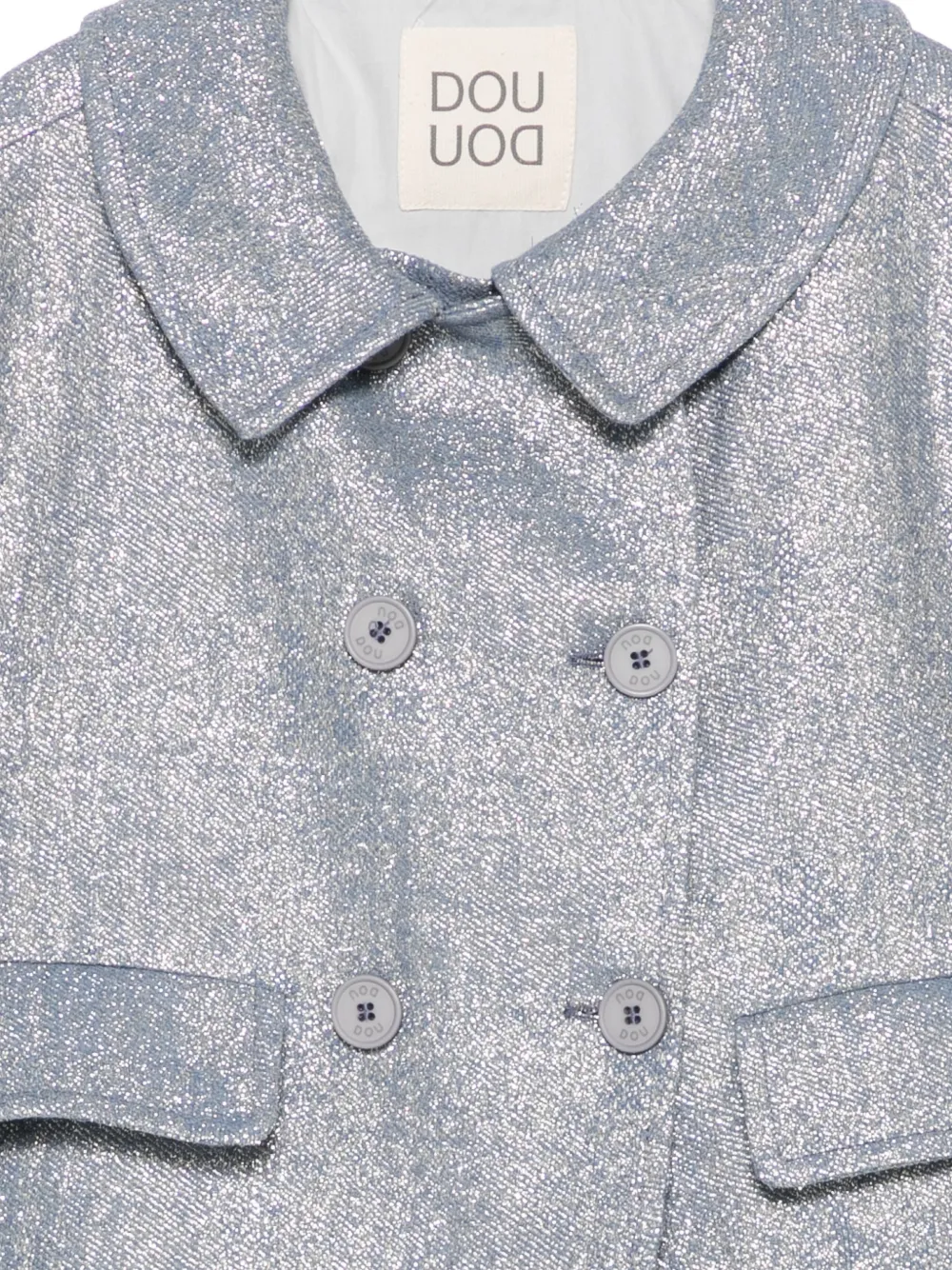 Douuod Kids Jack met dubbele rij knopen en metallic-effect Blauw