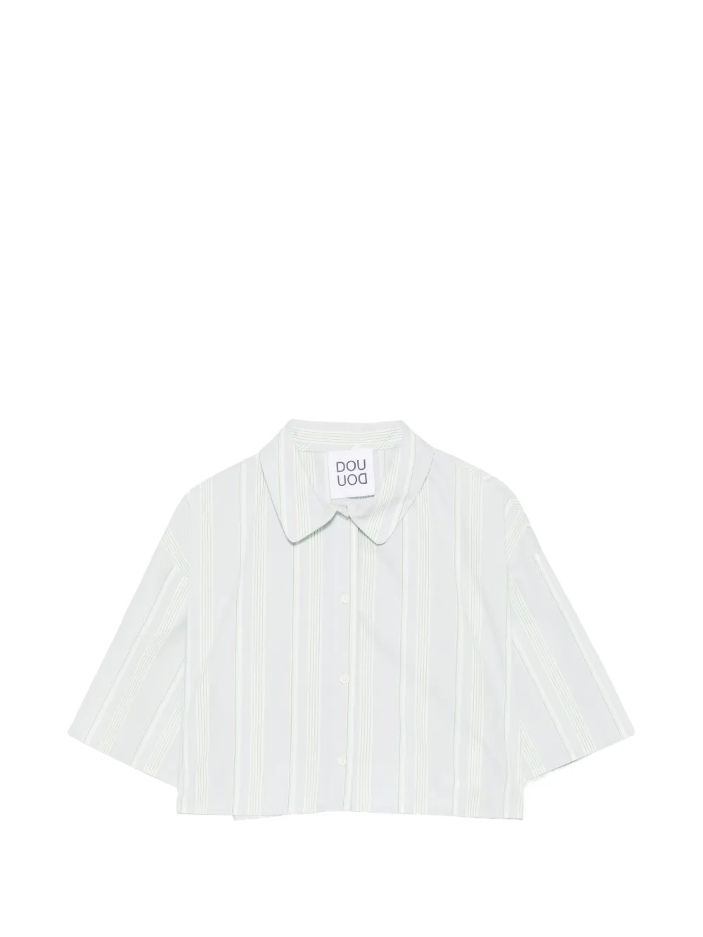 Douuod Kids vertical-stripe cropped shirt - Bianco