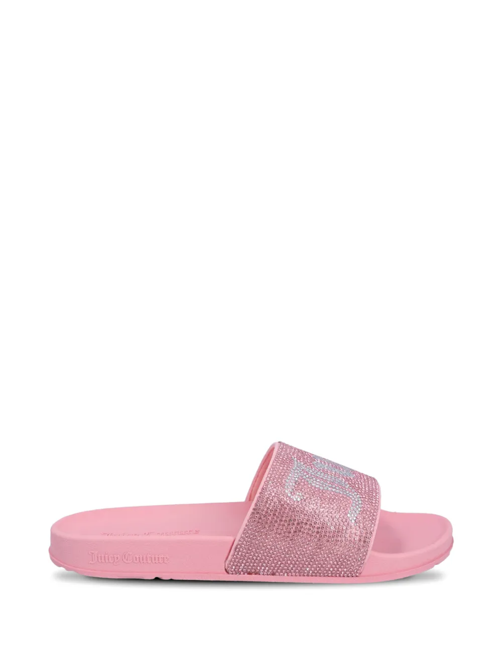 Juicy Couture Diamanté fluwelen slippers Roze