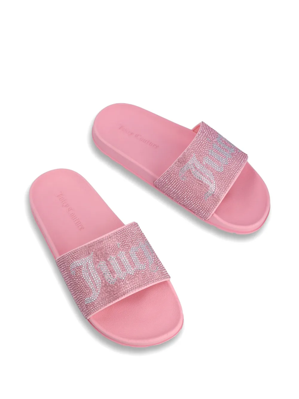 Juicy Couture Diamanté fluwelen slippers Roze