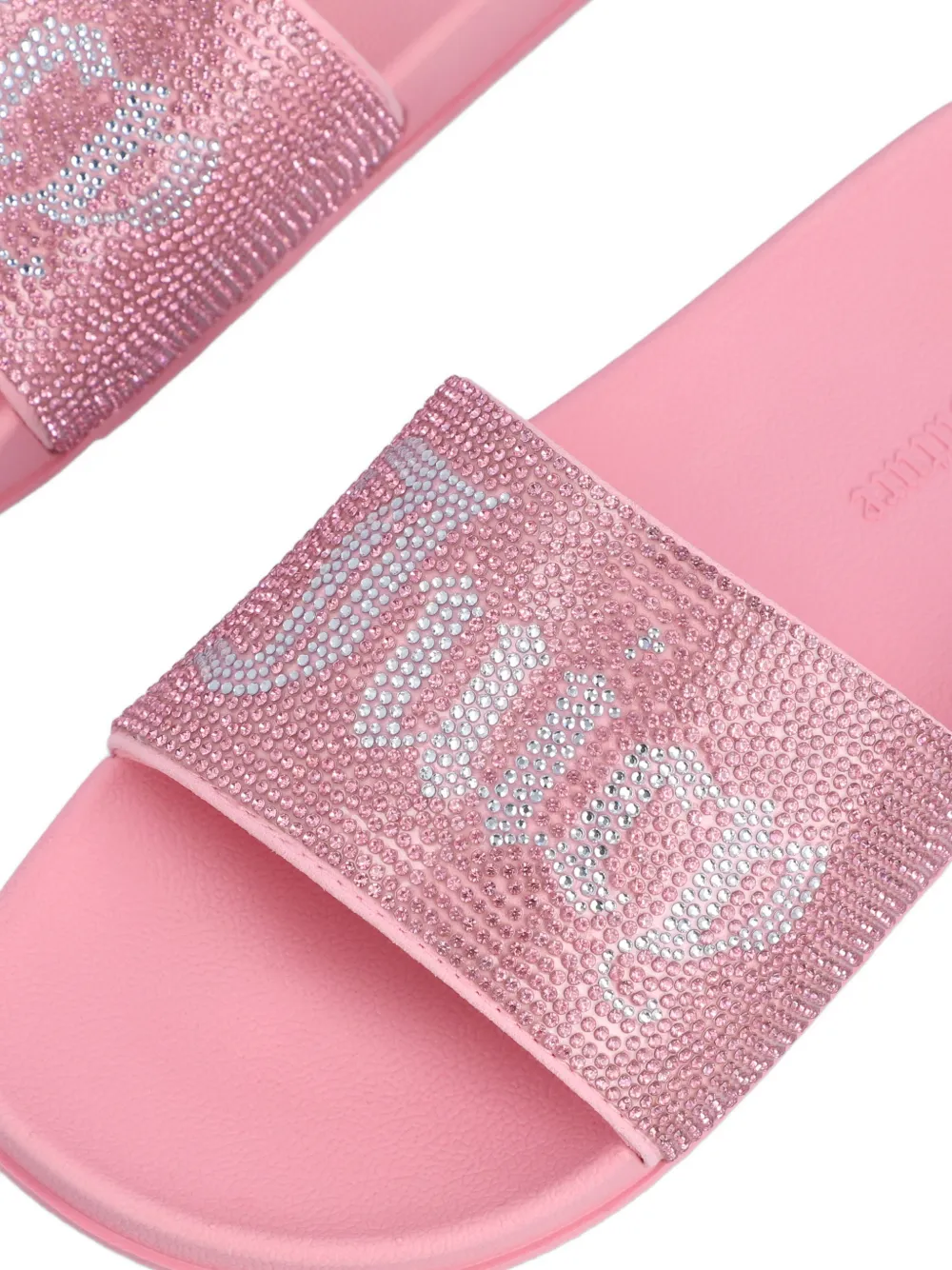 Juicy Couture Diamanté fluwelen slippers Roze