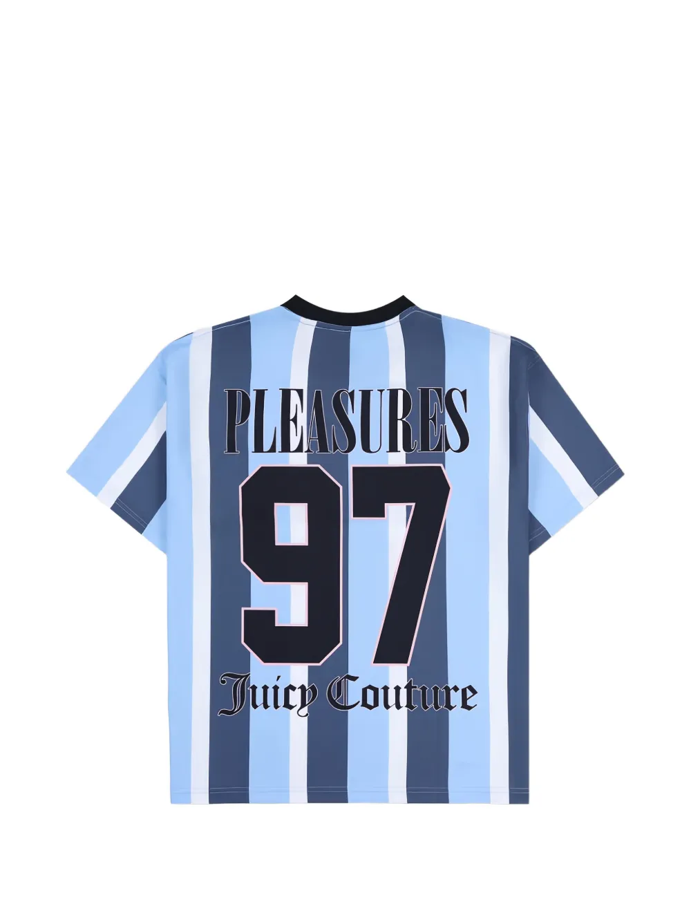 Juicy Couture x Pleasures gestreept T-shirt met logo-print Blauw