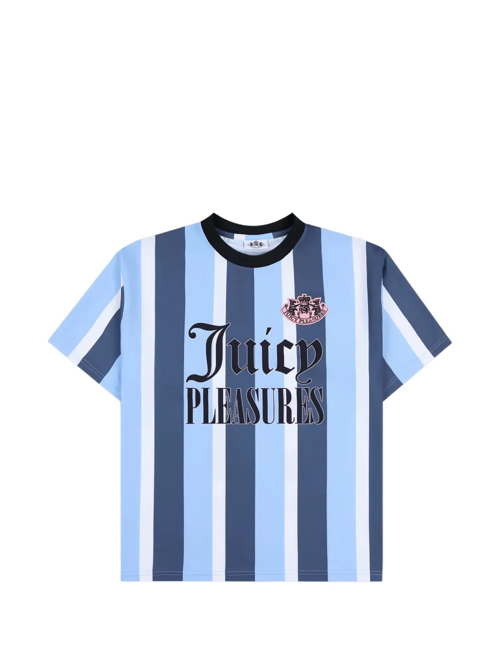 Juicy Couture T-shirt a righe con stampa x Pleasures - Blu