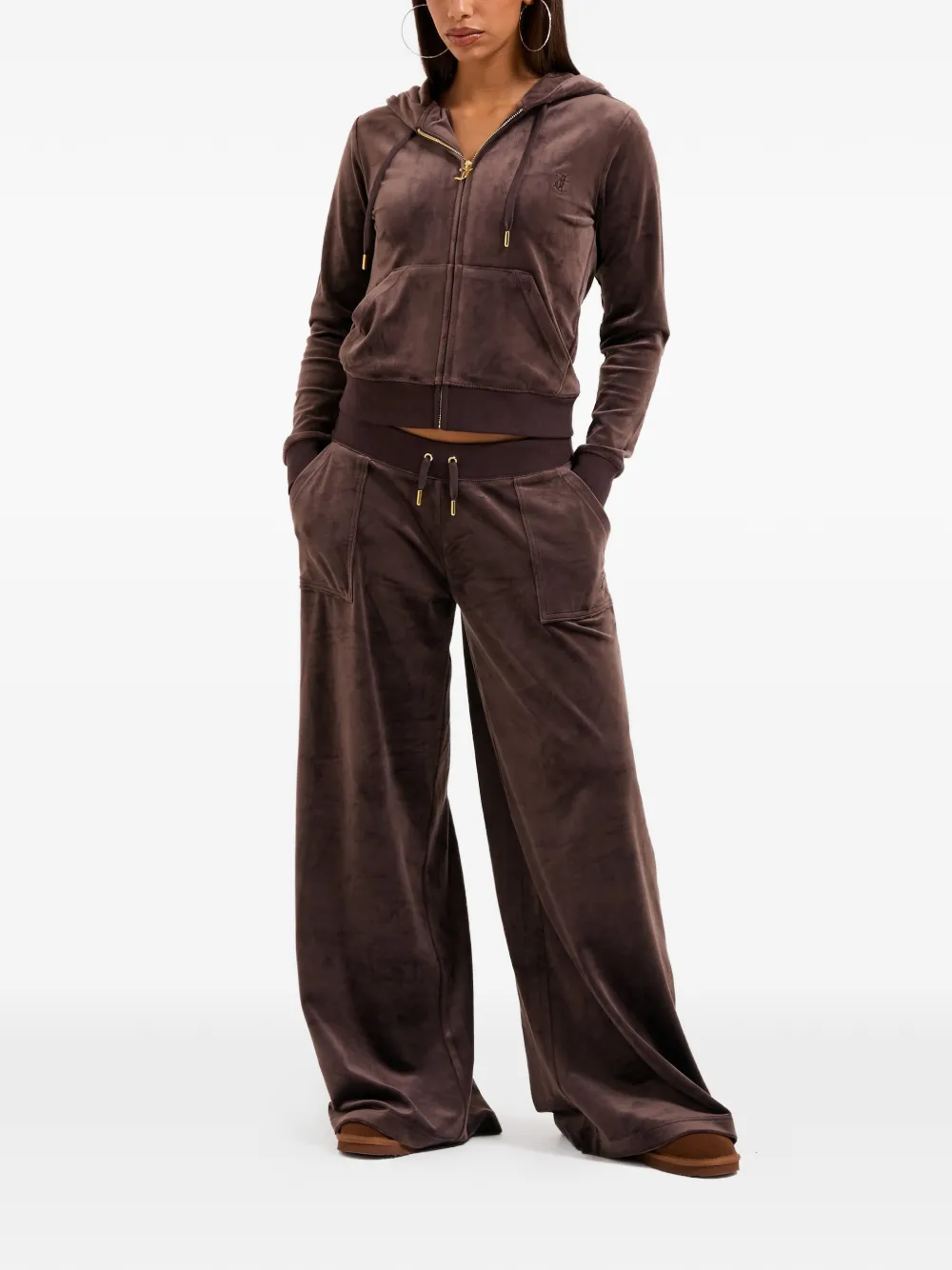 Juicy Couture Robertson hoodie met rits Bruin