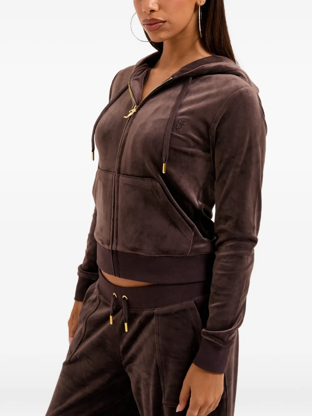 Juicy Couture Robertson hoodie met rits Bruin