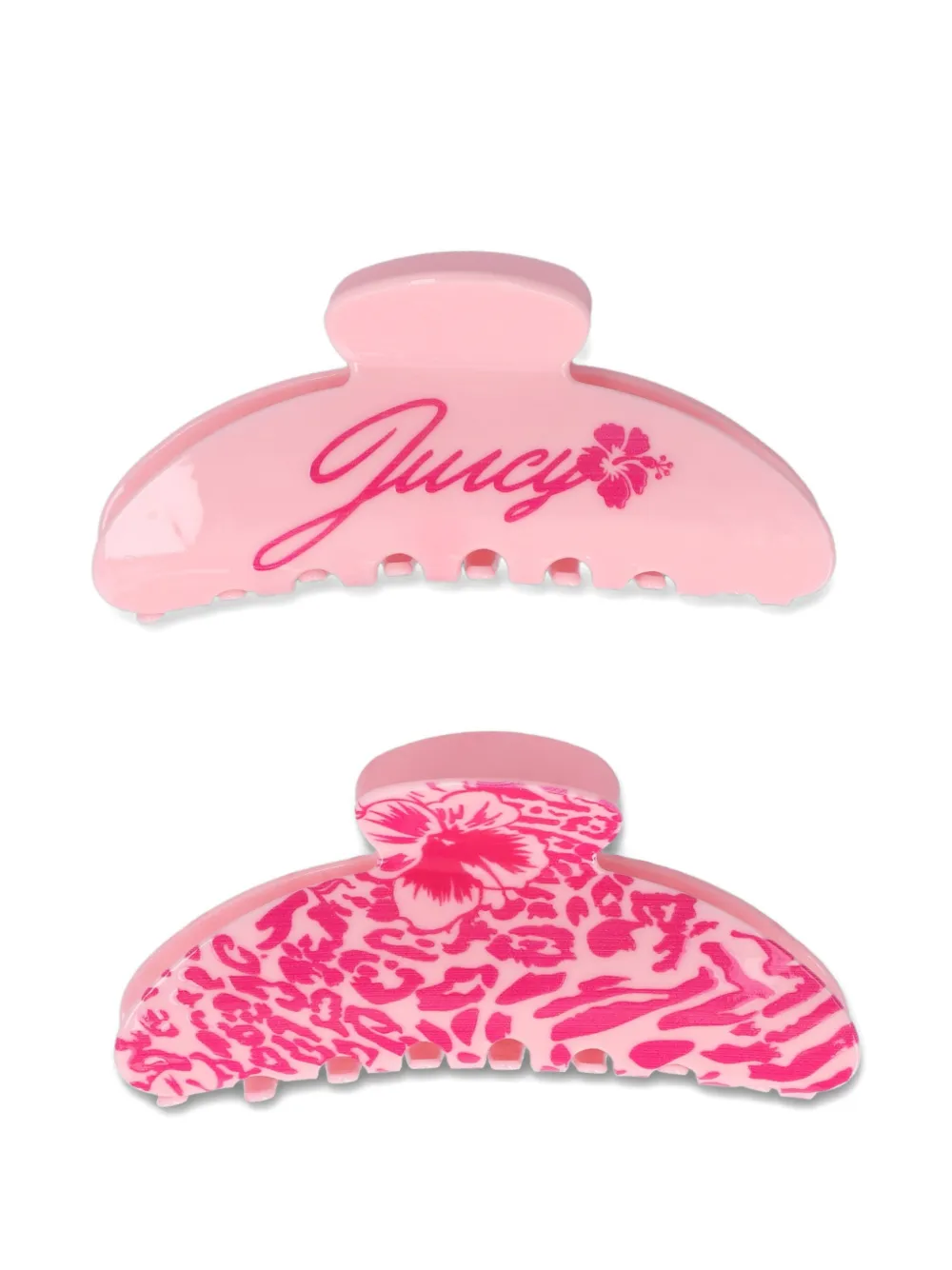 Juicy Couture Set di 2 fermacapelli con stampa - Rosa