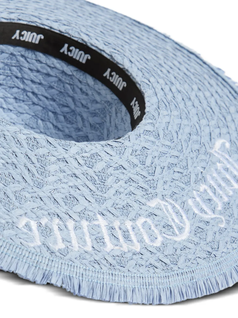 Juicy Couture Hoed met geborduurd logo en franje Blauw