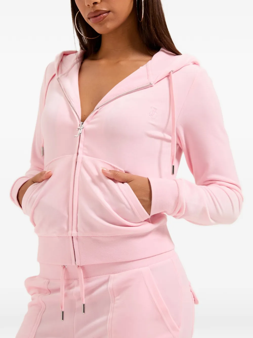 Juicy Couture Robertson hoodie met fluwelen textuur Roze