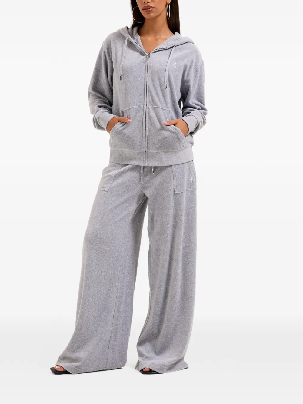 Juicy Couture Fluwelen oversized hoodie Grijs