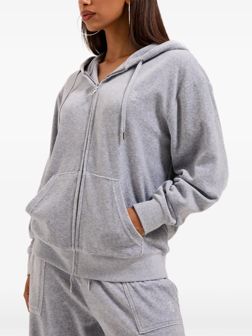 Juicy Couture Fluwelen oversized hoodie Grijs