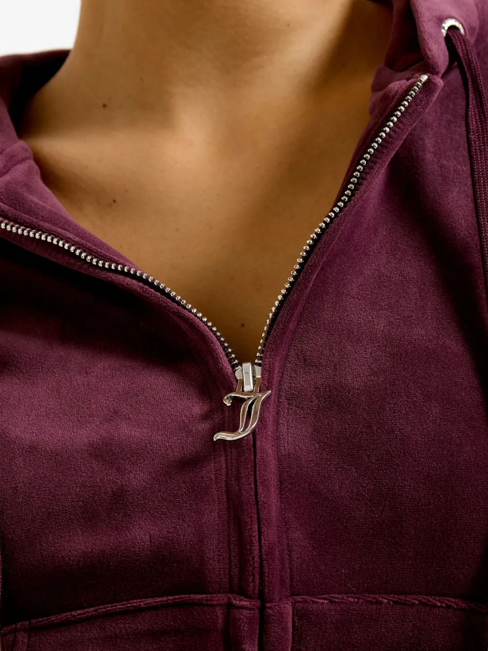 Juicy Couture Robertson fluwelen hoodie met rits Rood