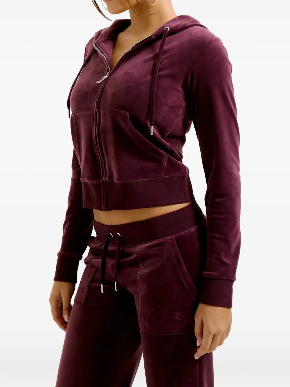 Juicy Couture Robertson fluwelen hoodie met rits Rood