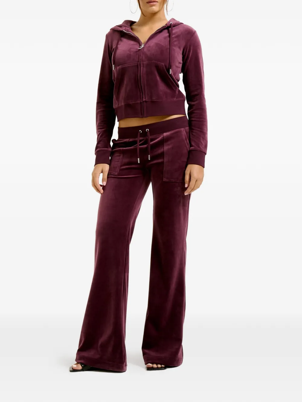 Juicy Couture Robertson fluwelen hoodie met rits Rood