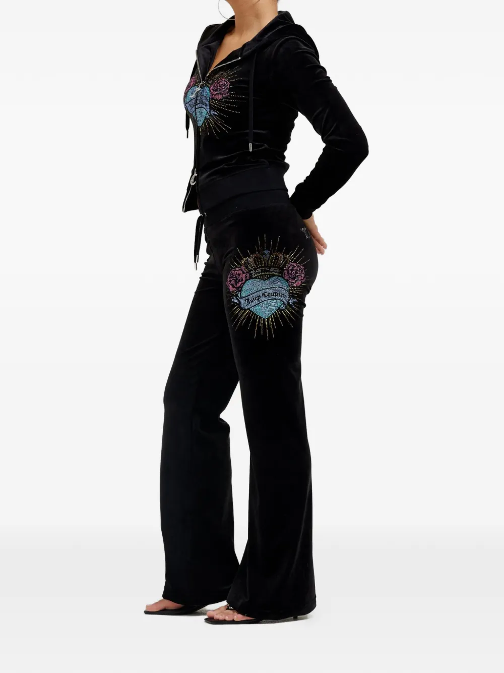 Juicy Couture Sacred Heart trainingsbroek met diamanté-verfraaiing Zwart