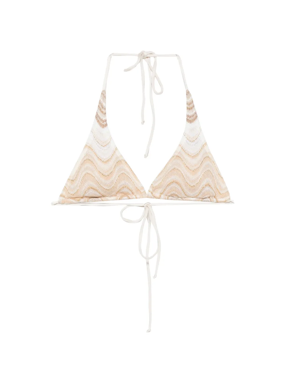 MC2 Saint Barth Guiana chevron-knit triangle bikini top · XS