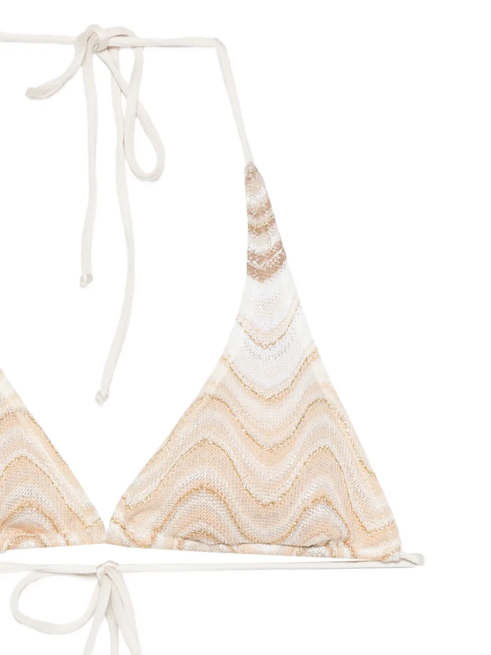 MC2 Saint Barth Guiana triangel bikinitop met chevron streep Beige