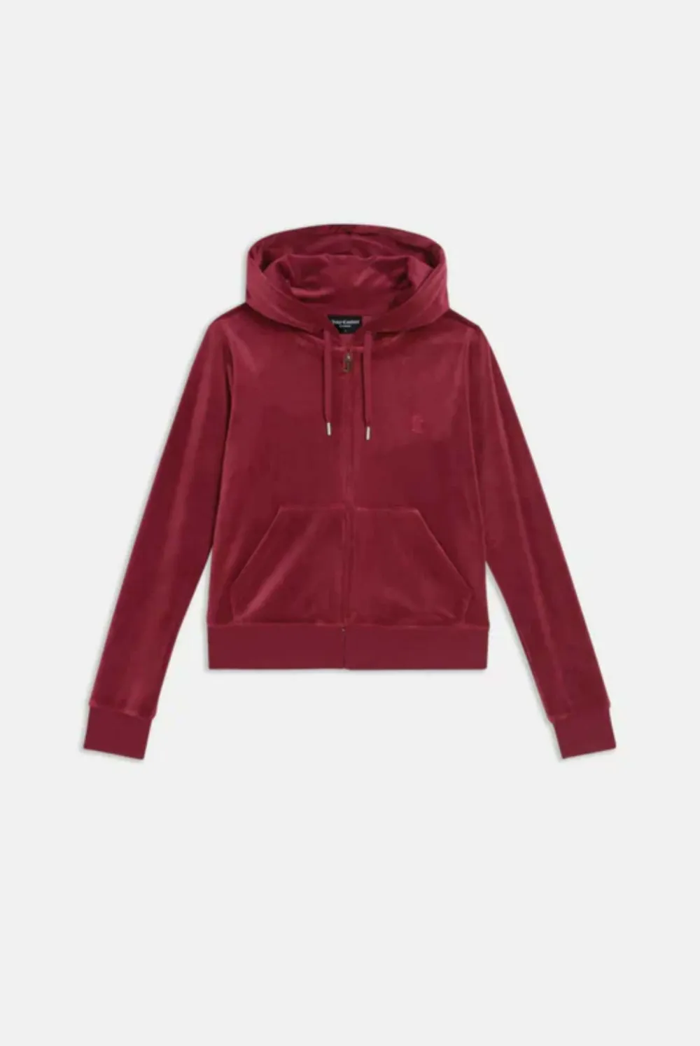 Juicy Couture Felpa Robertson in velluto con cappuccio e zip - Rosso