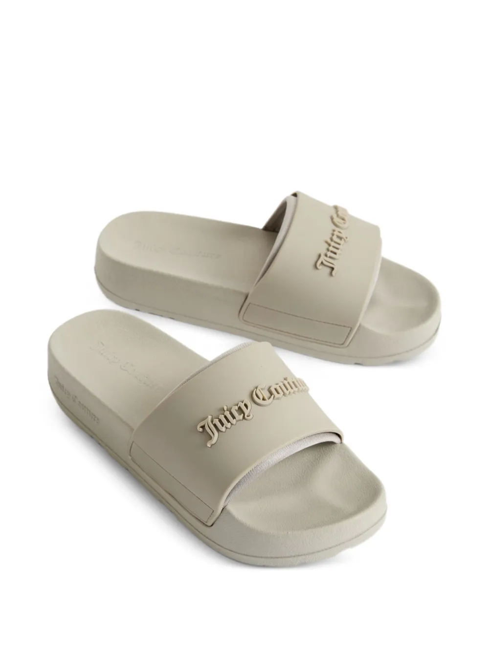 Juicy Couture Slippers met logo-reliëf Beige