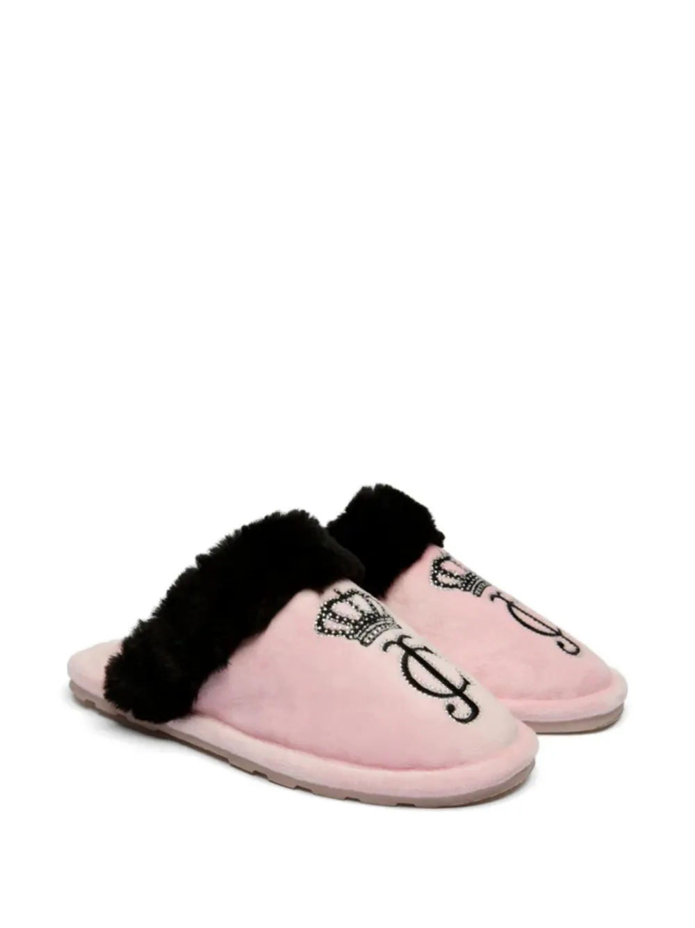 Juicy Couture Heritage Crown fluwelen slippers Roze
