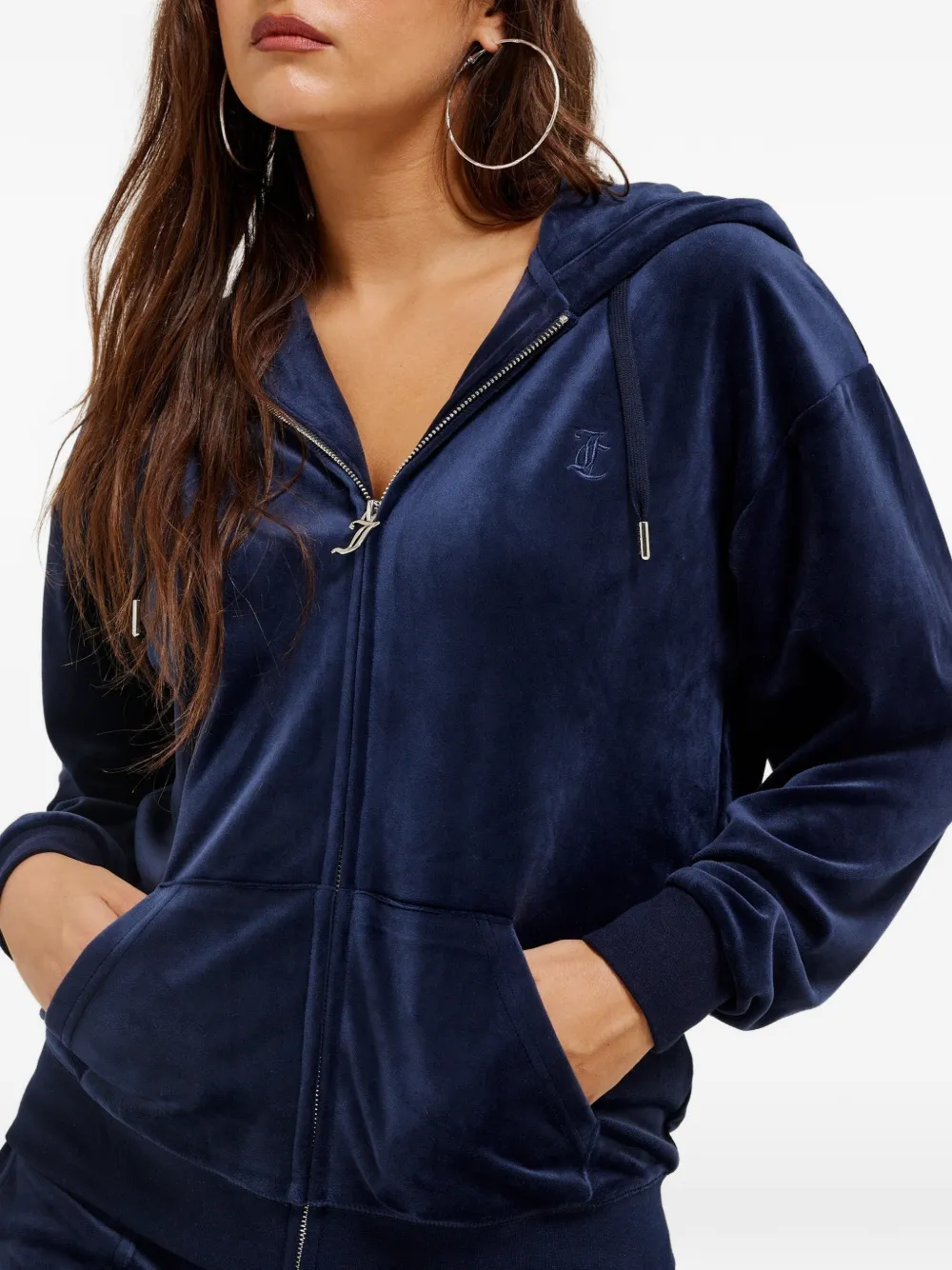 Juicy Couture Oversized fluwelen hoodie Blauw