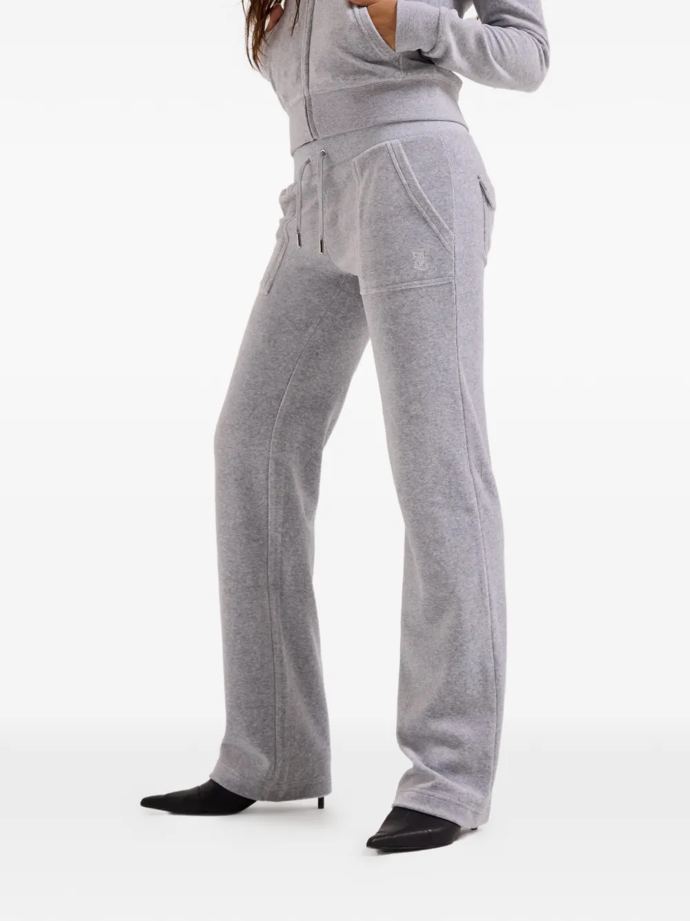 Juicy Couture Del Ray trainingsbroek met fluwelen textuur Grijs