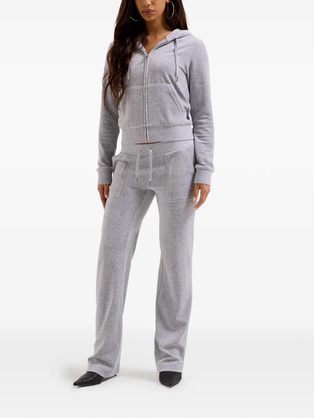 Juicy Couture Del Ray trainingsbroek met fluwelen textuur Grijs