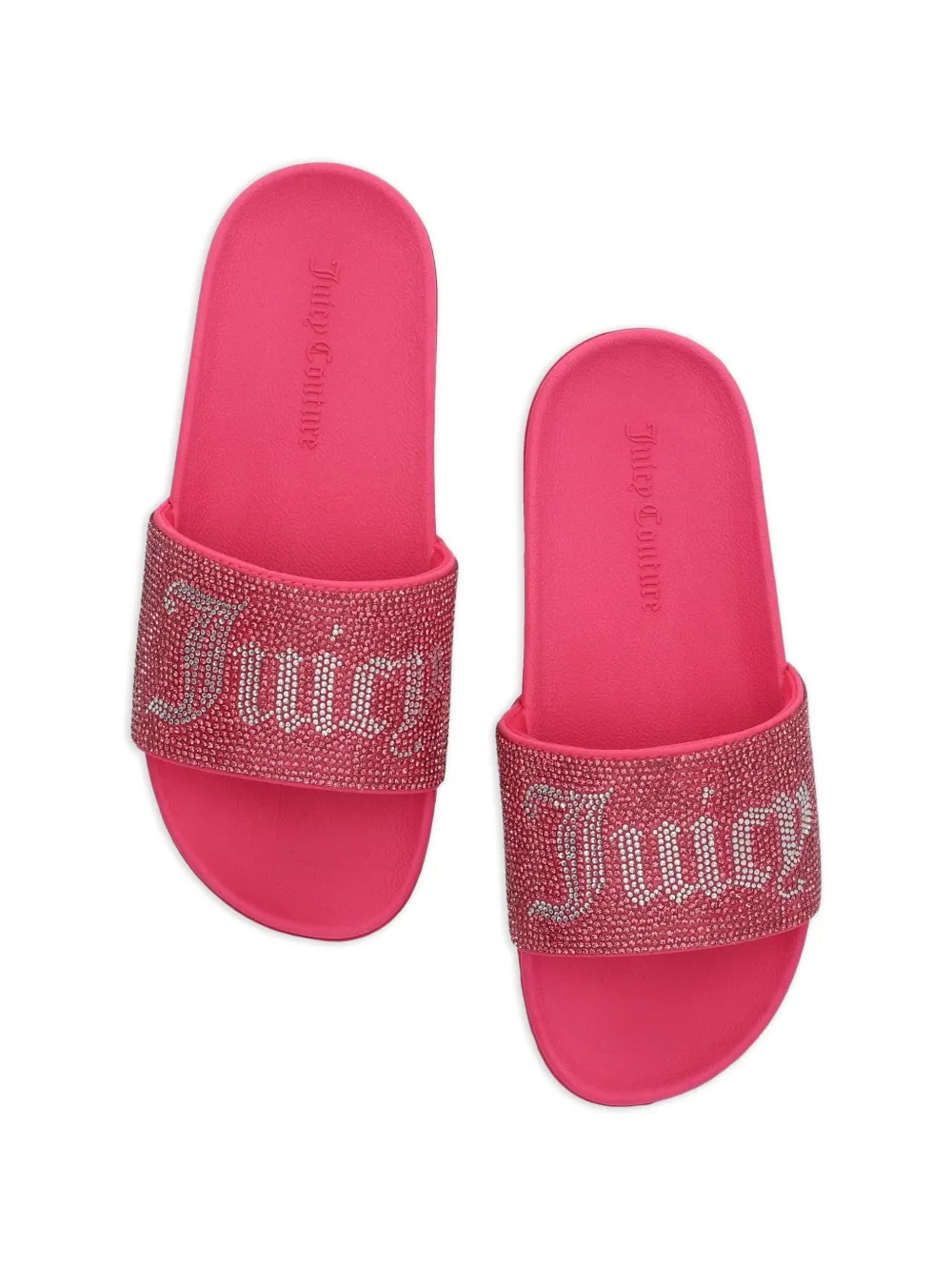 Juicy Couture Diamanté fluwelen slippers Roze