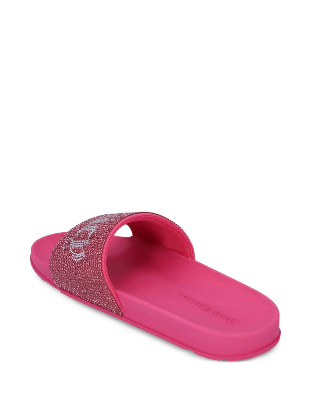 Juicy Couture Diamanté fluwelen slippers Roze