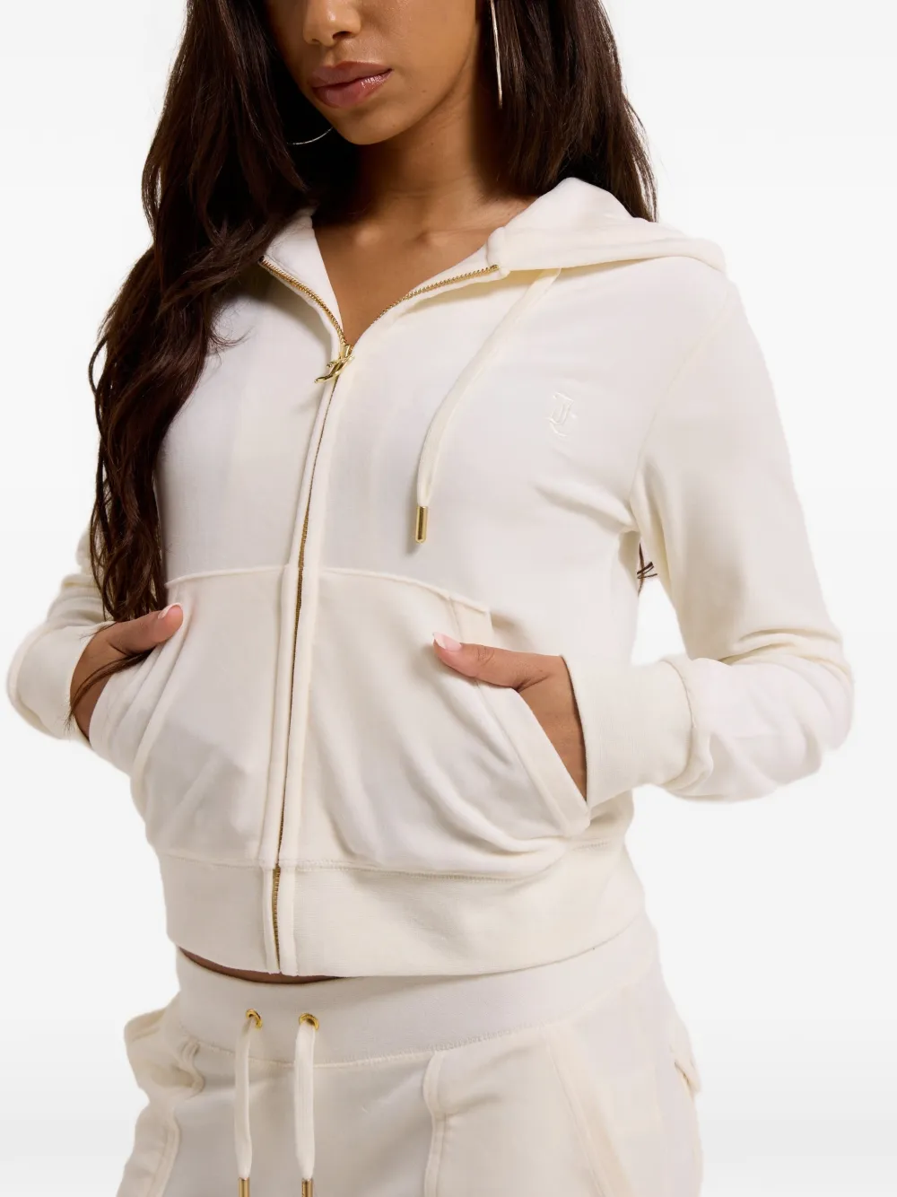 Juicy Couture Robertson fluwelen hoodie Beige